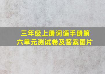 三年级上册词语手册第六单元测试卷及答案图片