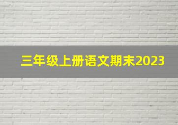 三年级上册语文期末2023