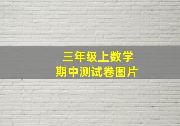 三年级上数学期中测试卷图片