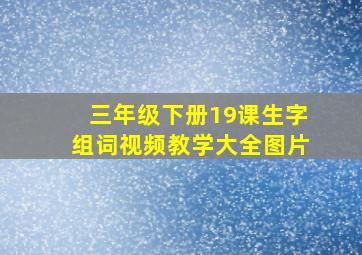 三年级下册19课生字组词视频教学大全图片