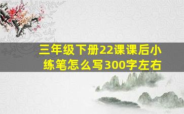 三年级下册22课课后小练笔怎么写300字左右