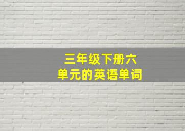 三年级下册六单元的英语单词