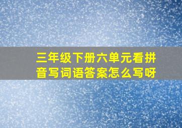 三年级下册六单元看拼音写词语答案怎么写呀