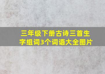 三年级下册古诗三首生字组词3个词语大全图片