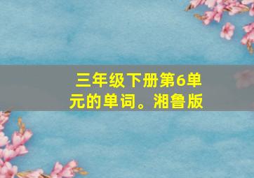 三年级下册第6单元的单词。湘鲁版