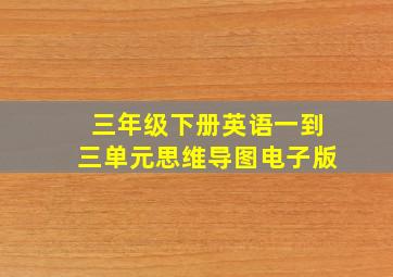 三年级下册英语一到三单元思维导图电子版