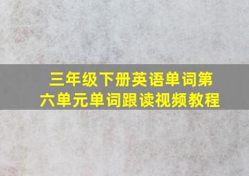 三年级下册英语单词第六单元单词跟读视频教程