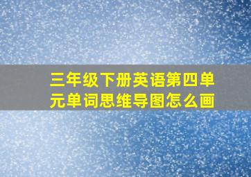 三年级下册英语第四单元单词思维导图怎么画