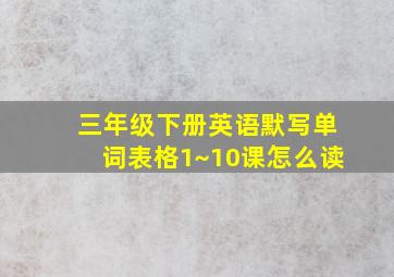 三年级下册英语默写单词表格1~10课怎么读