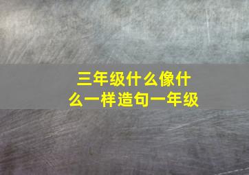 三年级什么像什么一样造句一年级