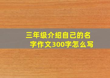 三年级介绍自己的名字作文300字怎么写