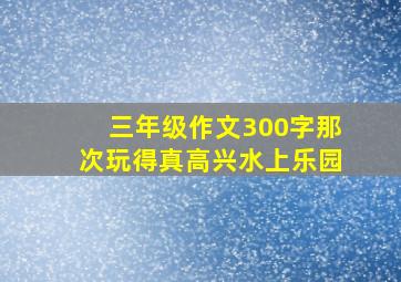 三年级作文300字那次玩得真高兴水上乐园