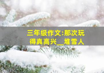 三年级作文:那次玩得真高兴__堆雪人