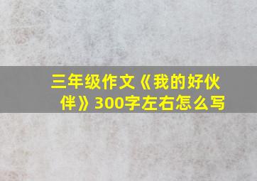 三年级作文《我的好伙伴》300字左右怎么写