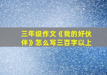 三年级作文《我的好伙伴》怎么写三百字以上