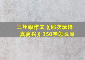 三年级作文《那次玩得真高兴》350字怎么写