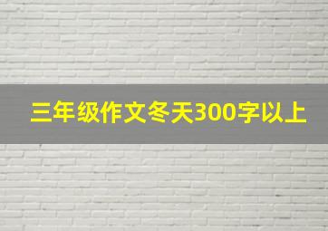 三年级作文冬天300字以上