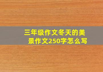 三年级作文冬天的美景作文250字怎么写