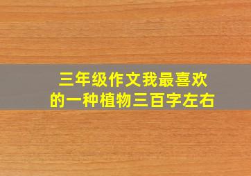 三年级作文我最喜欢的一种植物三百字左右