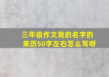 三年级作文我的名字的来历50字左右怎么写呀