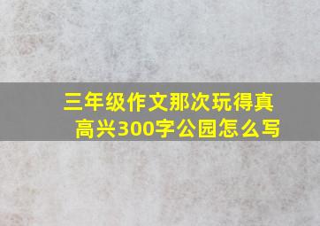 三年级作文那次玩得真高兴300字公园怎么写