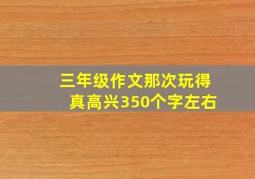 三年级作文那次玩得真高兴350个字左右