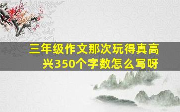 三年级作文那次玩得真高兴350个字数怎么写呀