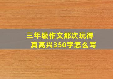 三年级作文那次玩得真高兴350字怎么写