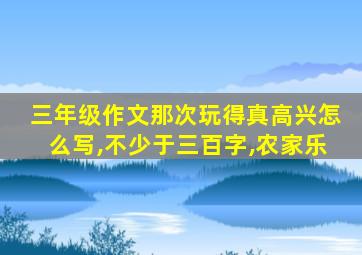 三年级作文那次玩得真高兴怎么写,不少于三百字,农家乐