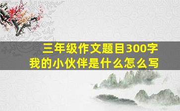 三年级作文题目300字我的小伙伴是什么怎么写