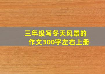 三年级写冬天风景的作文300字左右上册