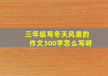 三年级写冬天风景的作文300字怎么写呀