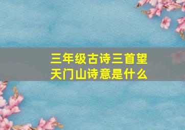 三年级古诗三首望天门山诗意是什么