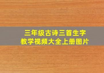 三年级古诗三首生字教学视频大全上册图片