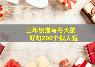 三年级描写冬天的好句200个拟人短