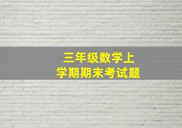 三年级数学上学期期末考试题