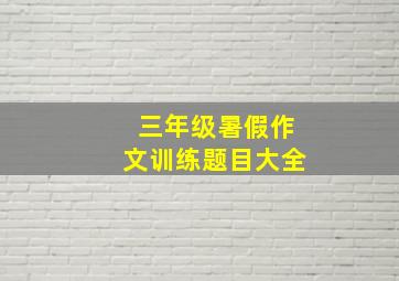 三年级暑假作文训练题目大全