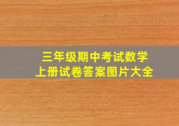 三年级期中考试数学上册试卷答案图片大全