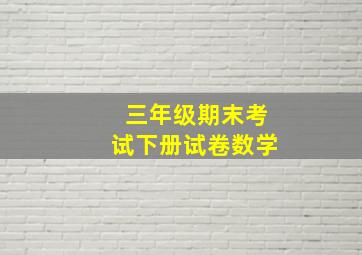 三年级期末考试下册试卷数学