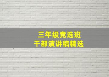 三年级竞选班干部演讲稿精选