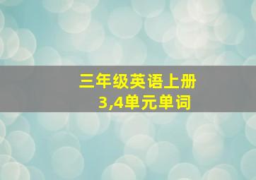 三年级英语上册3,4单元单词