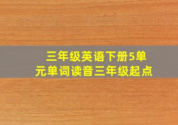 三年级英语下册5单元单词读音三年级起点