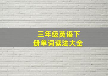 三年级英语下册单词读法大全