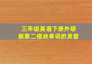 三年级英语下册外研版第二模块单词的发音