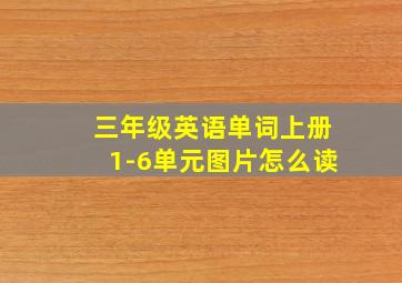 三年级英语单词上册1-6单元图片怎么读