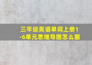 三年级英语单词上册1-6单元思维导图怎么画