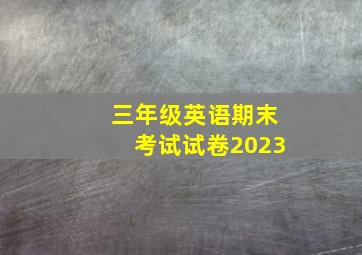 三年级英语期末考试试卷2023