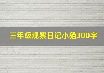 三年级观察日记小猫300字