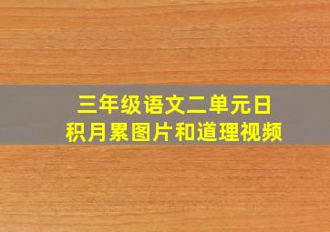 三年级语文二单元日积月累图片和道理视频