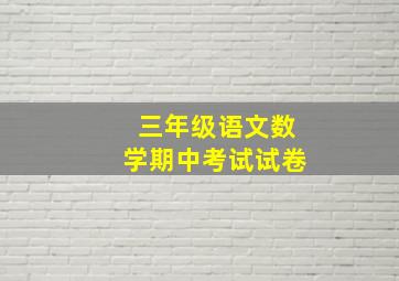 三年级语文数学期中考试试卷